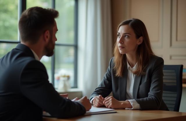Coach working one-on-one with a client, showing a focused conversation